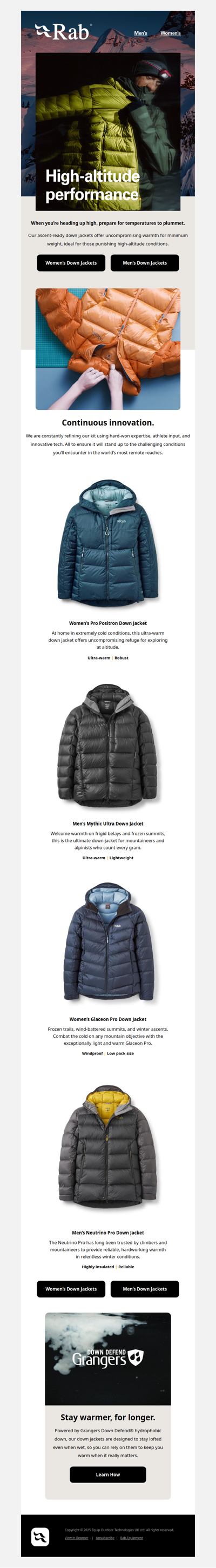 High-altitude warmth.