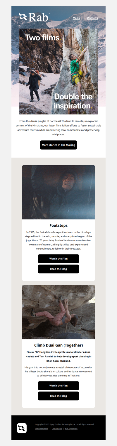 Two films. Double the inspiration.