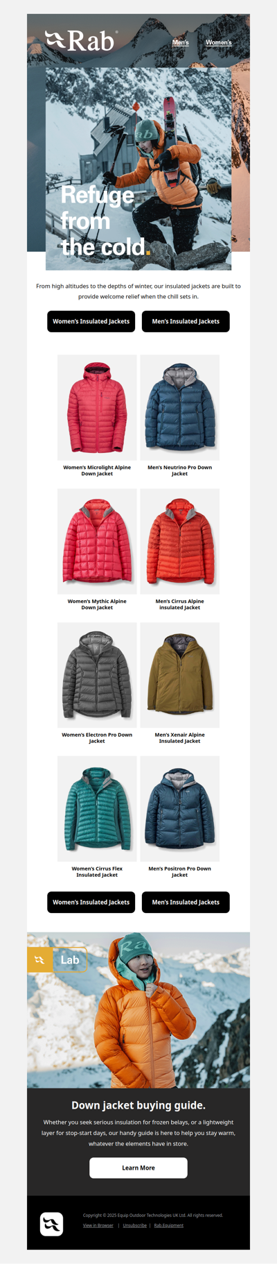 Expert insulation for when the mercury plummets.