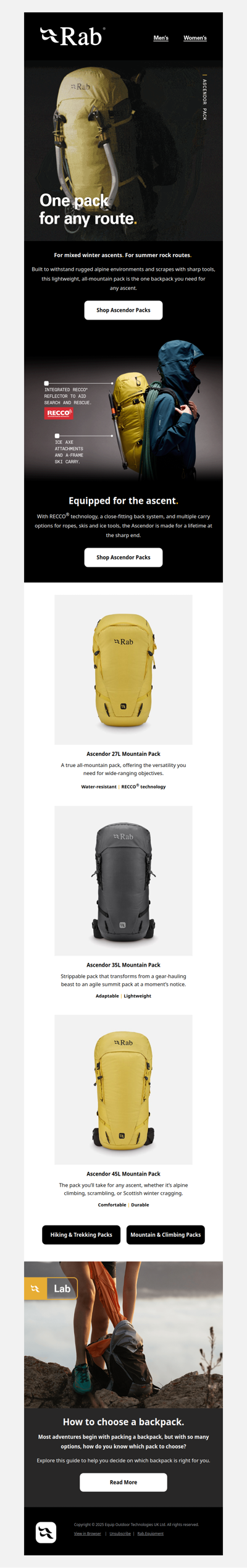 One pack for any route.