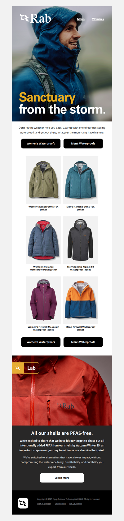 Keep the wet weather at bay.