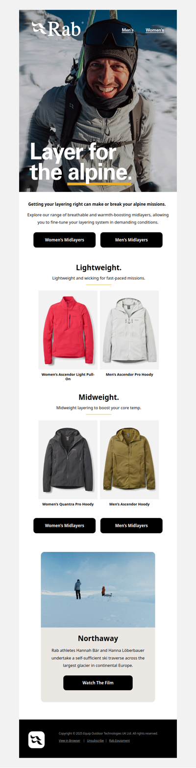 Layer for the alpine.