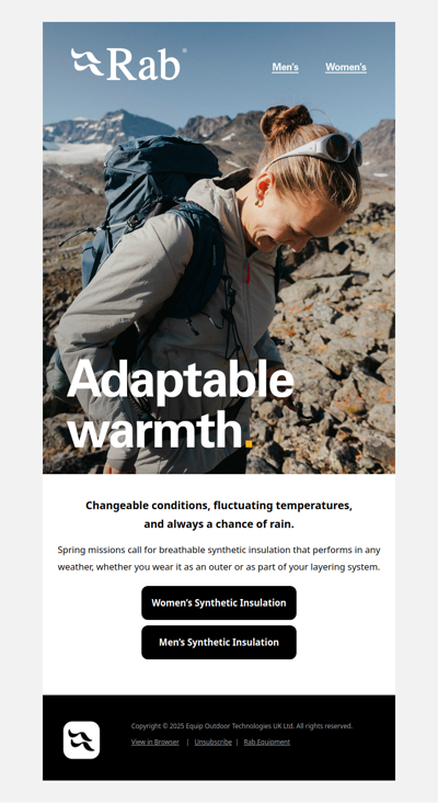 Spring calls for synthetic.