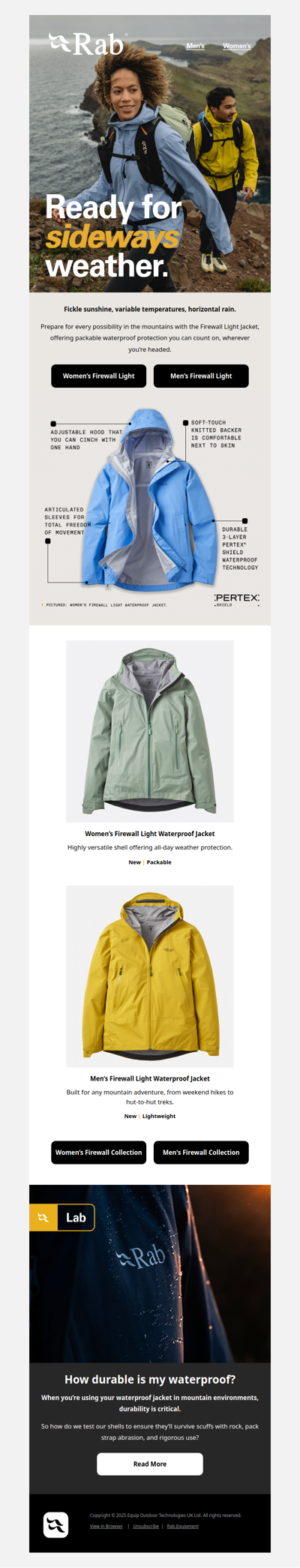 All-weather protection, all-day comfort.