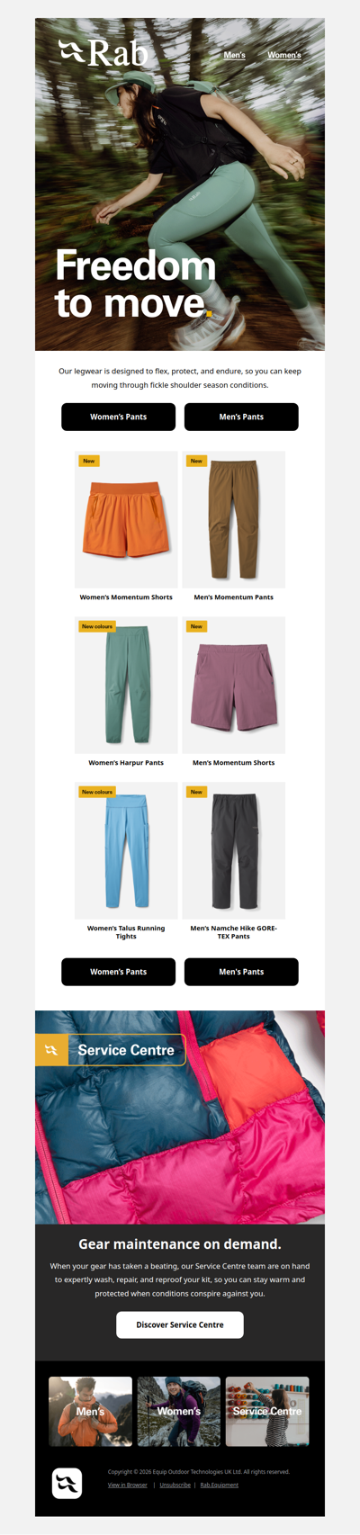 Mountain legwear for maximised mobility.