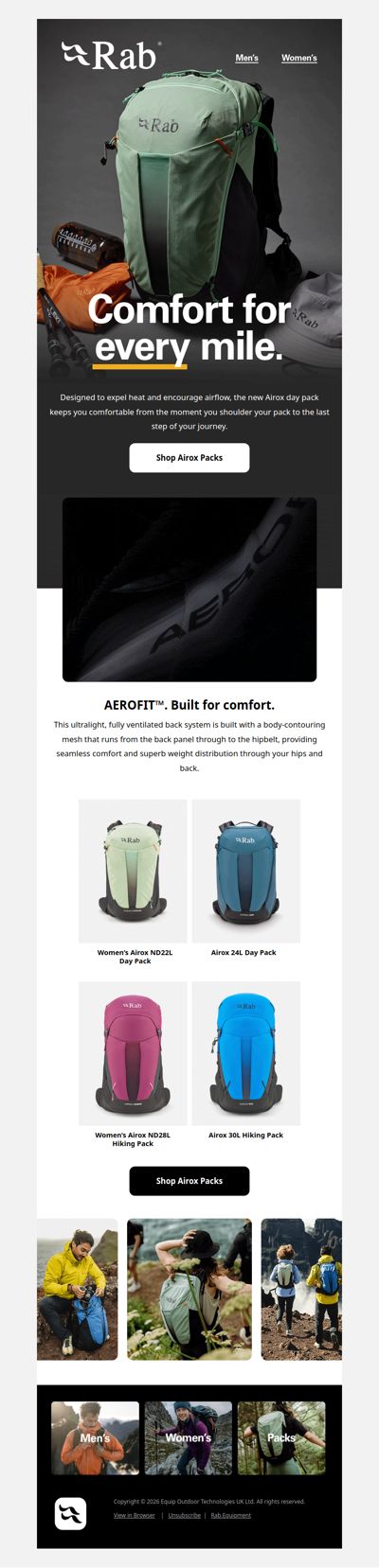 Comfort from first step to final mile.