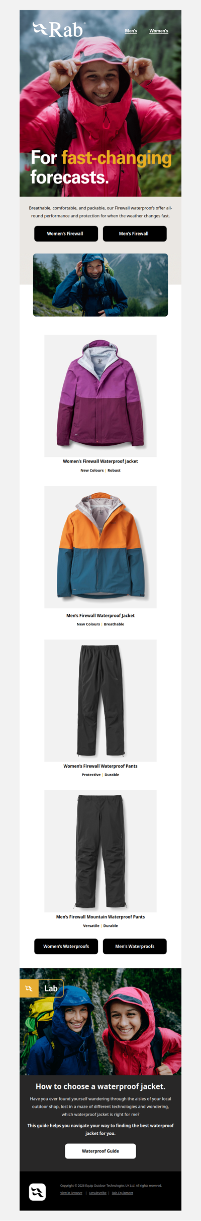 A match for mountain weather.