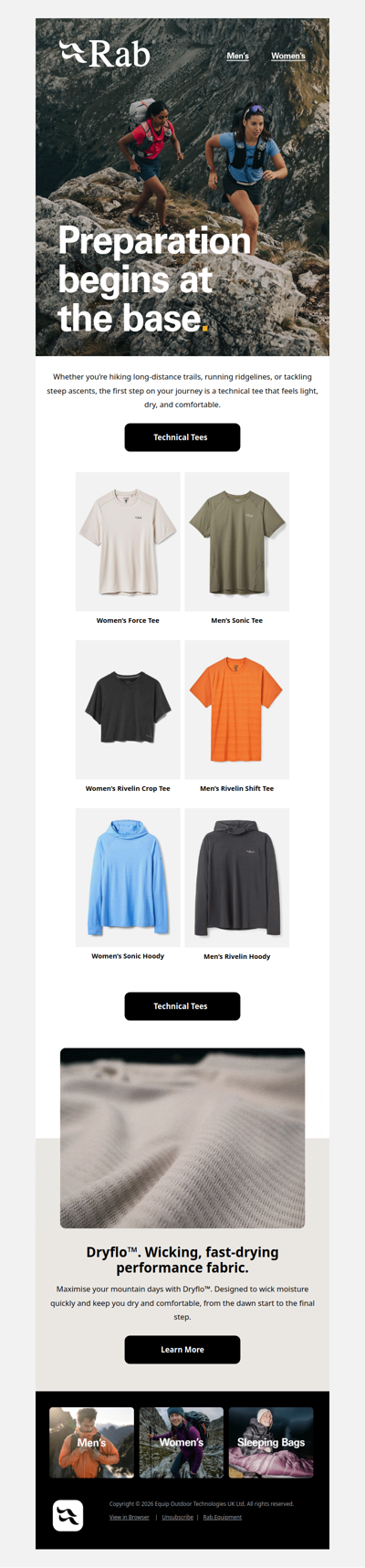 Technical tees for challenging days.