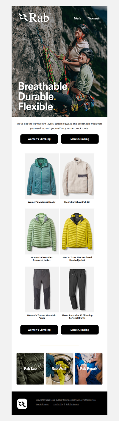 Elevate your climbing wardrobe.
