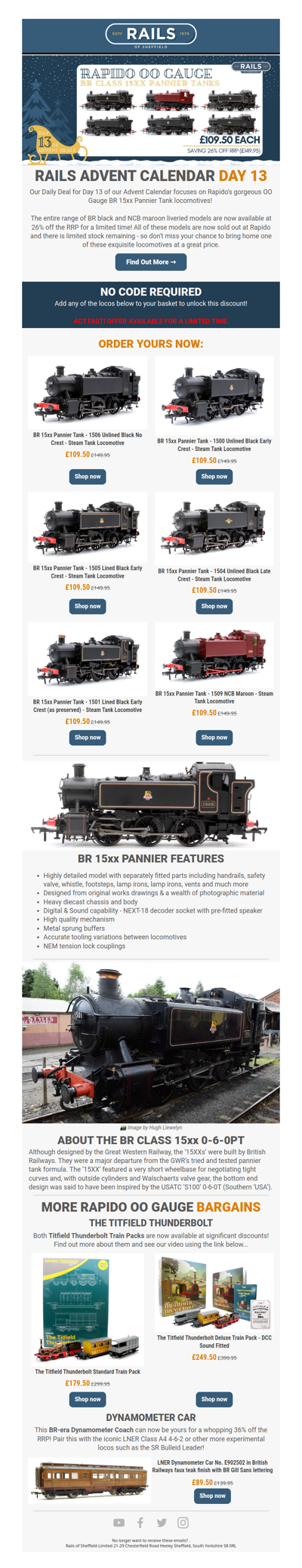 🚂 26% OFF Rapido BR 15xx Pannier Tanks - Advent Calendar Day 13 📆