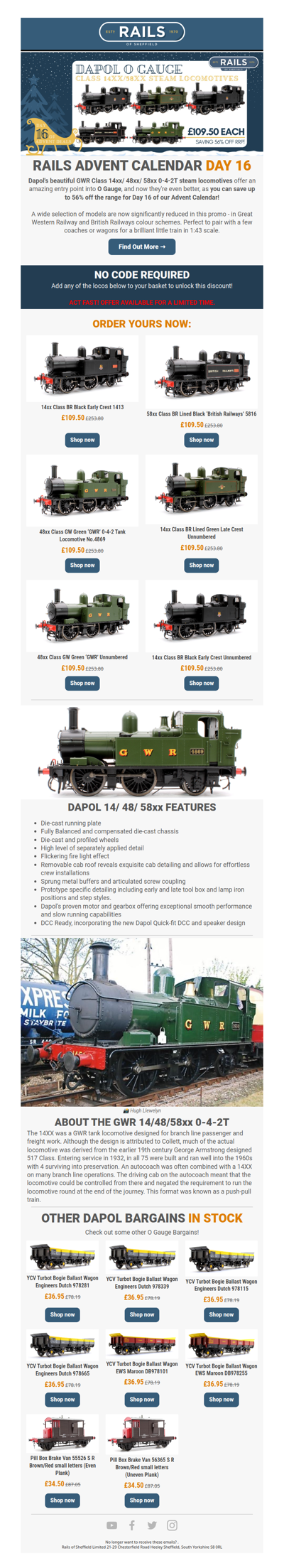 🚂 BARGAIN Dapol O Gauge Steam Locomotives - Advent Calendar Day 16 📆