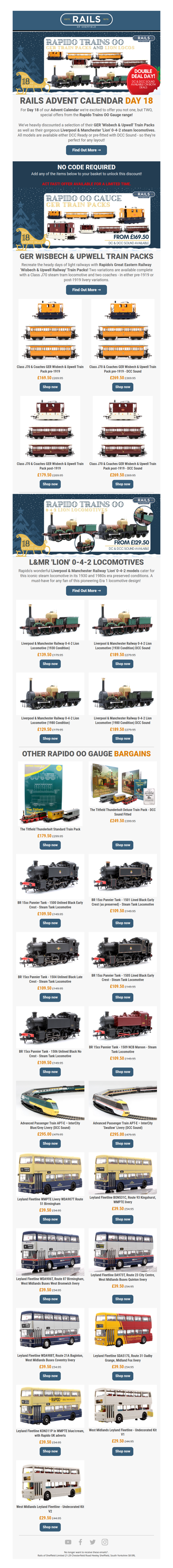 🚂 DOUBLE DEALS on Rapido OO Gauge - Advent Calendar Day 18 📆