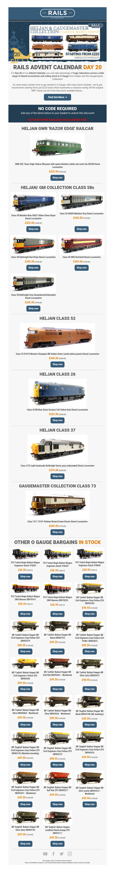 🎉 Heljan & Gaugemaster Collection O Gauge Deals - Advent Calendar Day 20 📆