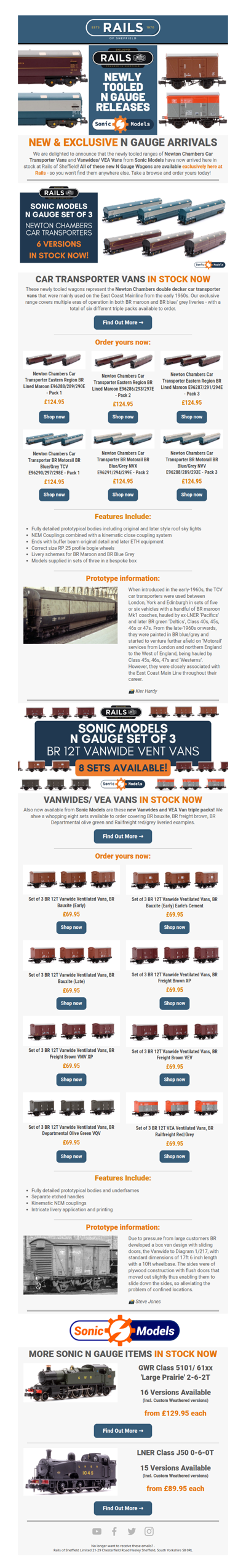 🤩 NEW & EXCLUSIVE Sonic Models N Gauge Wagons In Stock Now! 🎉