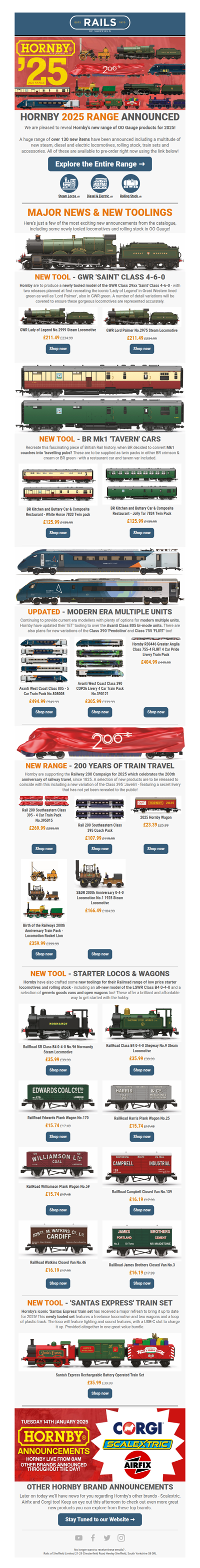 🎉 Hornby's 2025 Range ANNOUNCED! Pre-order now at Rails 🚂