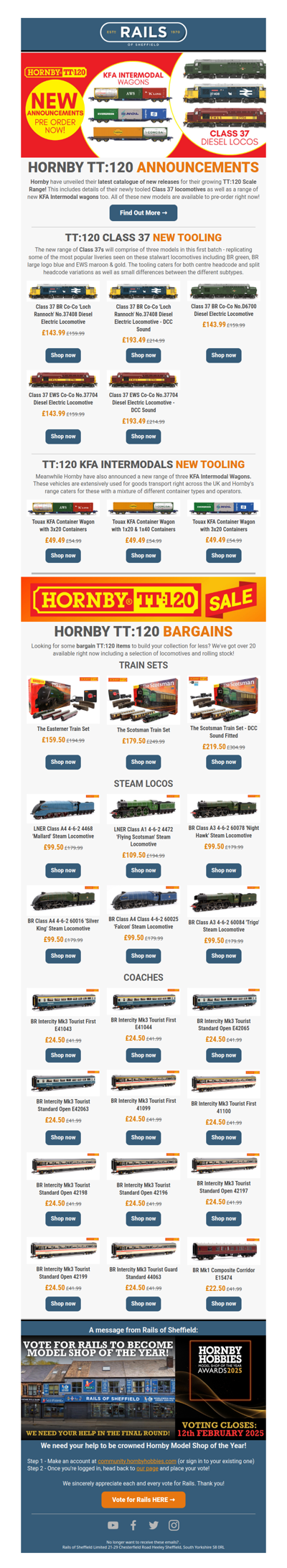 🚆 Hornby TT:120 January 2025 Range Announcements! 😮