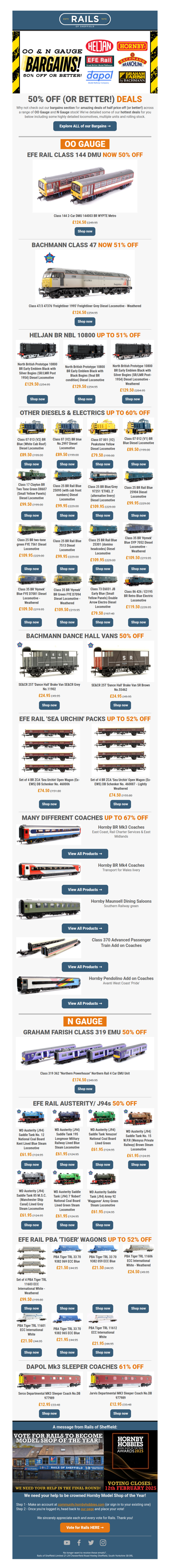 🤩 MEGA DEALS! 50% OFF (Or more!) these 70+ OO & N Gauge Models 🚆