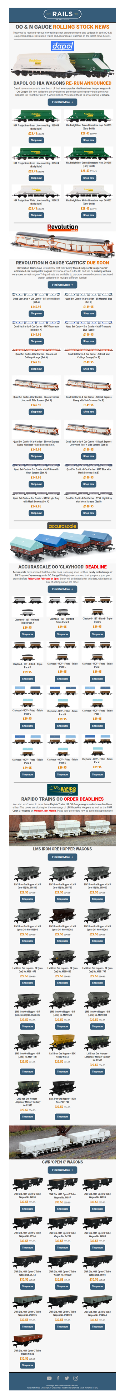 😄 OO & N Gauge Rolling Stock ANNOUNCEMENTS 🛤️