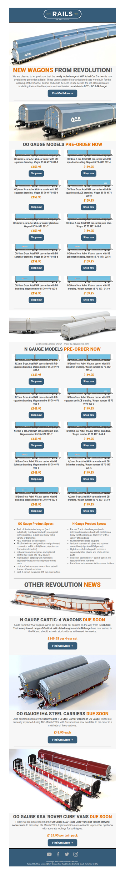 🎉 NEW Revolution Trains OO/ N Gauge Wagons Available for Pre-Order! 🚆
