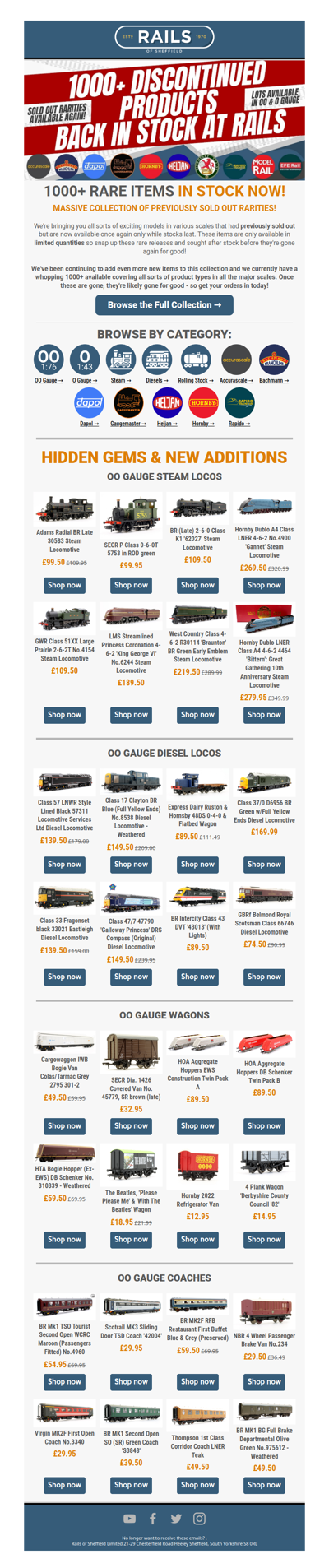 😮 1000+ RARITIES Back In Stock at Rails! 🚂