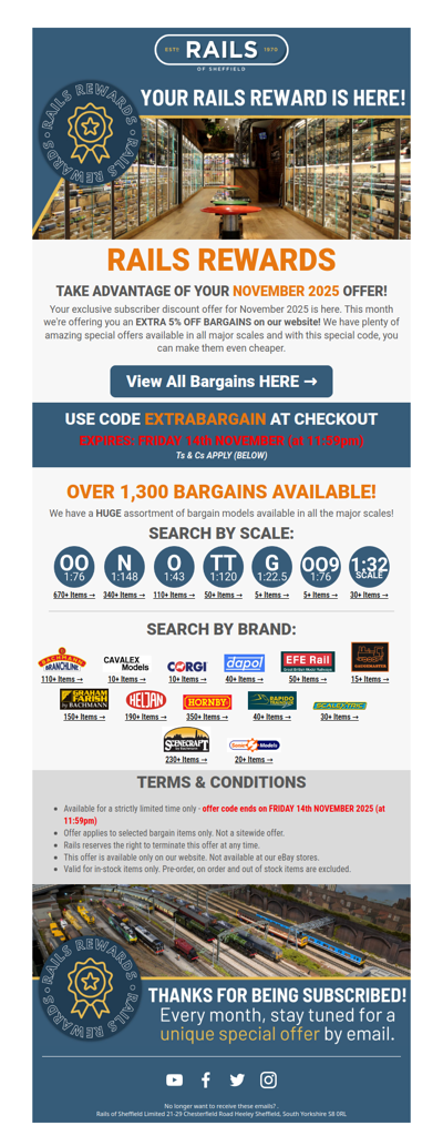 🎉 Your November Reward Offer is here! EXTRA 5% OFF BARGAINS 🤩