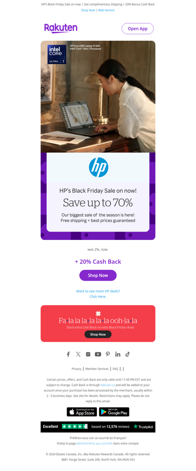 Get up to 70% off the biggest sale of the season at HP plus 10X Cash Back