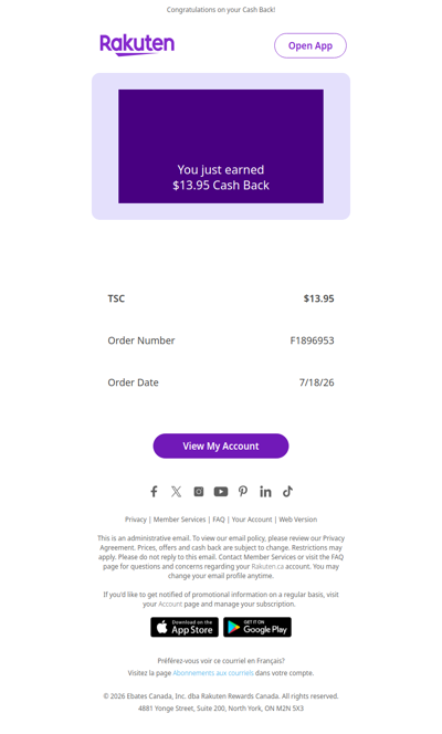 Cha Ching! You're in the Money - Check Your Cash Back Update