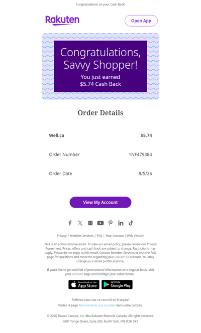 Cha Ching! You're in the Money - Check Your Cash Back Update