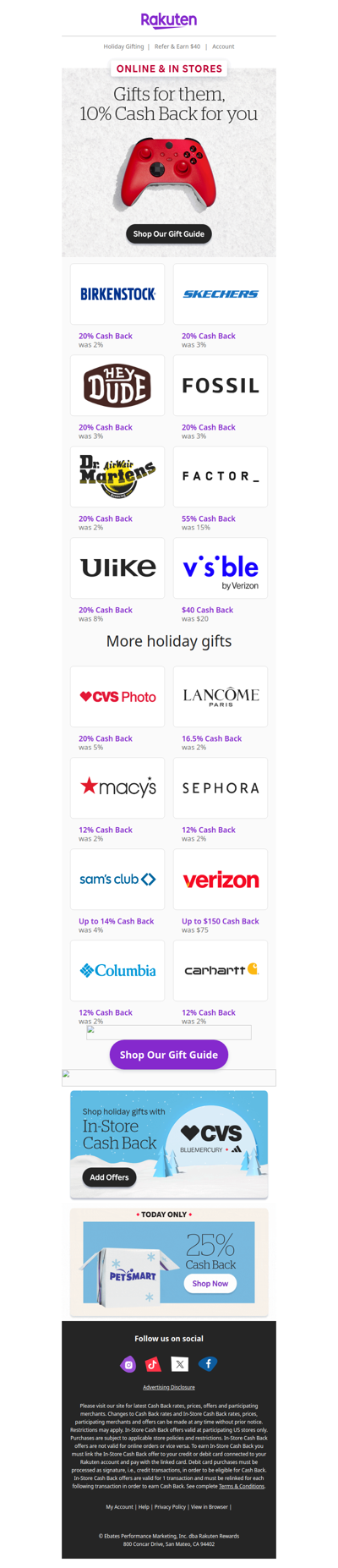 Get 10% Cash Back on gifts for everyone on your list