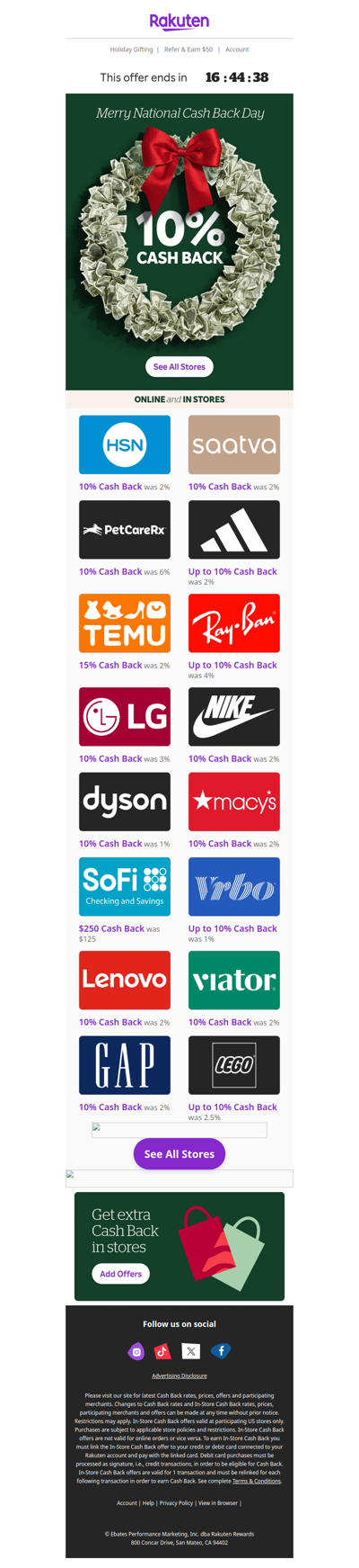 🚨Don’t miss 10% Cash Back for National Cash Back Day 🚨