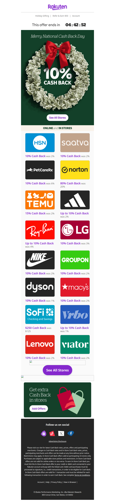 🚨Don’t miss 10% Cash Back for National Cash Back Day 🚨