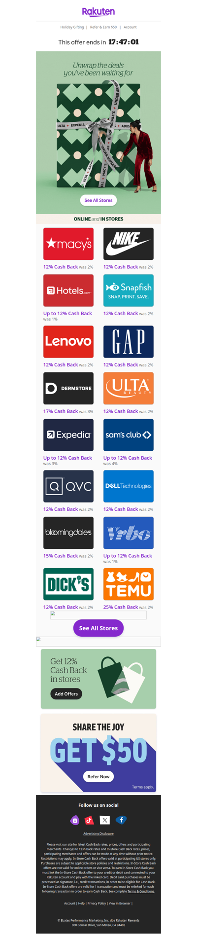 🚨Ready, set, shop 12% Cash Back for Black Friday! 🚨