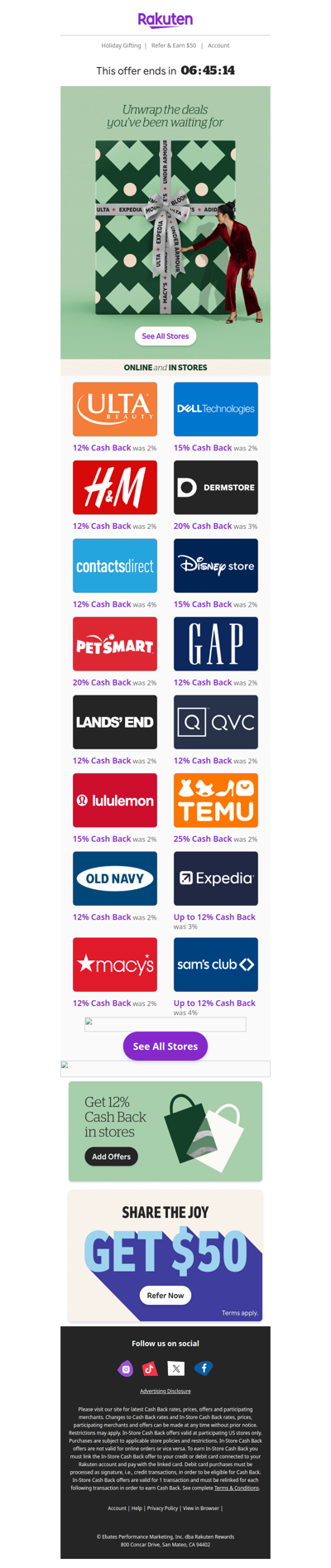 Don’t leave 12% Cash Back in the dust…