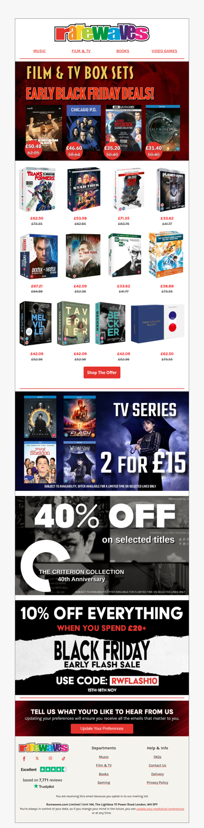 Film & TV Box Sets Deals - Extra 10% Off This Weekend Only!