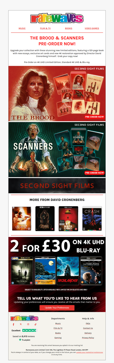 The Brood & Scanners Limited Editions - Pre-Order Now!