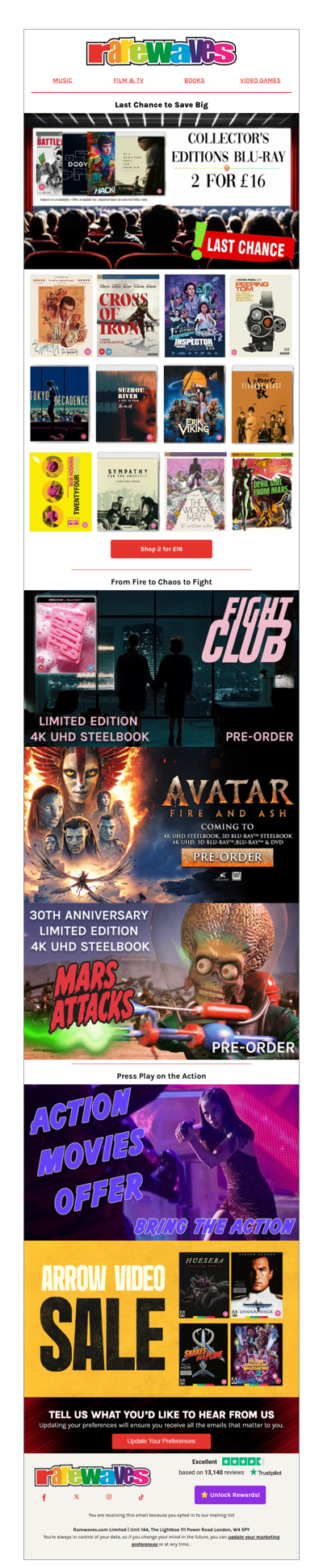 Last Chance - Collector's Editions Blu-Ray 2 for £16