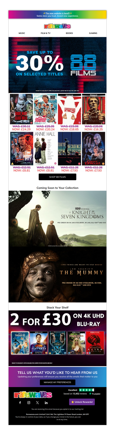 Up to 30% Off 88 Films