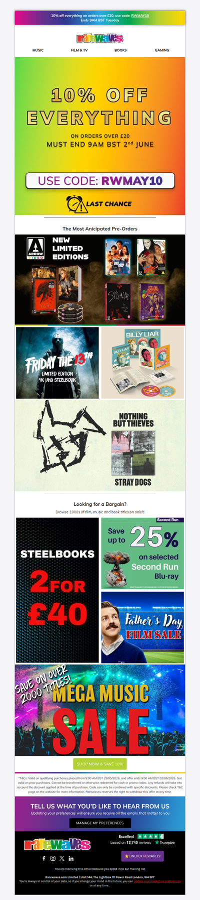 Last Chance to Save 10% on Your Favourites