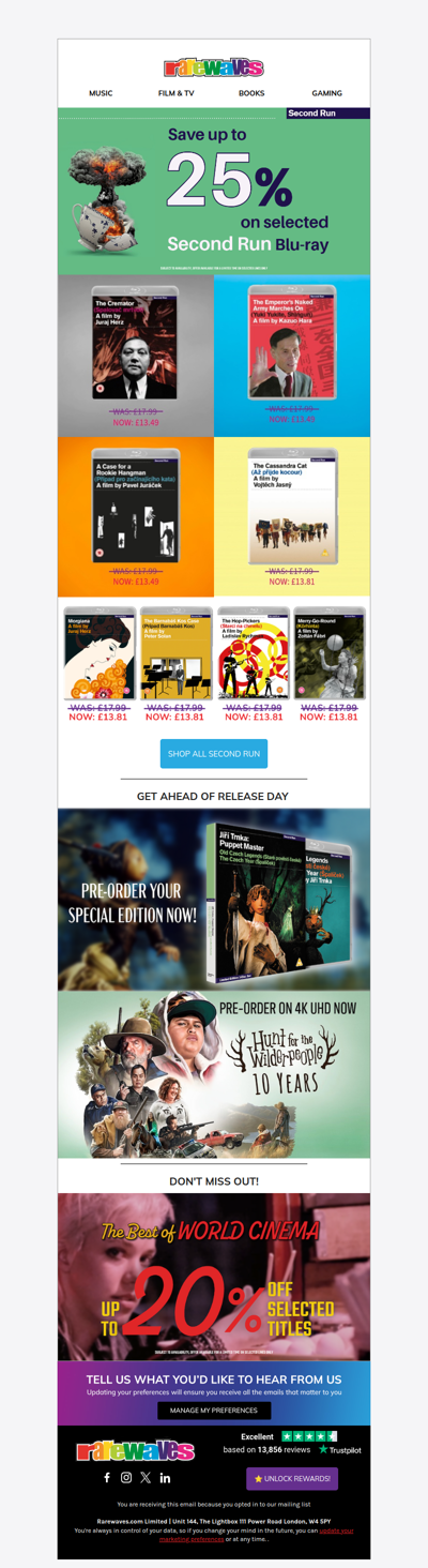 Don't miss 25% off Second Run!