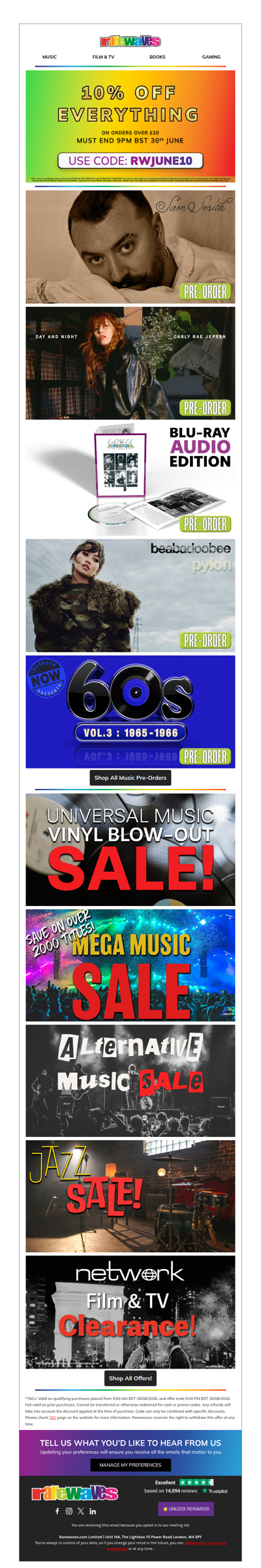 Save 10% Sitewide + Hot New Music Pre-Orders🔥🔥