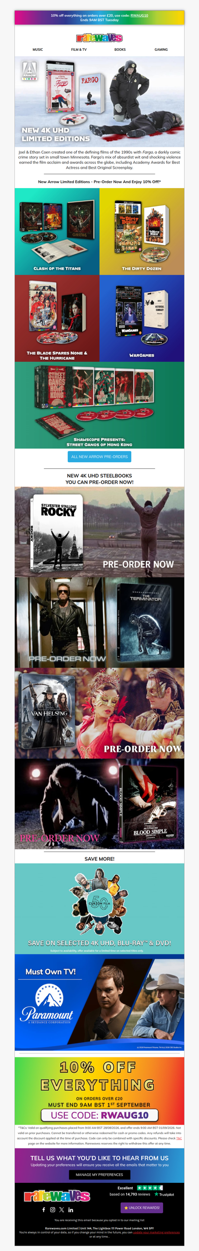 New ARROW Films Pre-Orders - Save 10% Today!