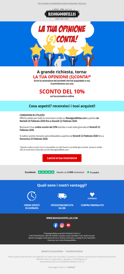 ⭐ La tua opinione (S)conta!