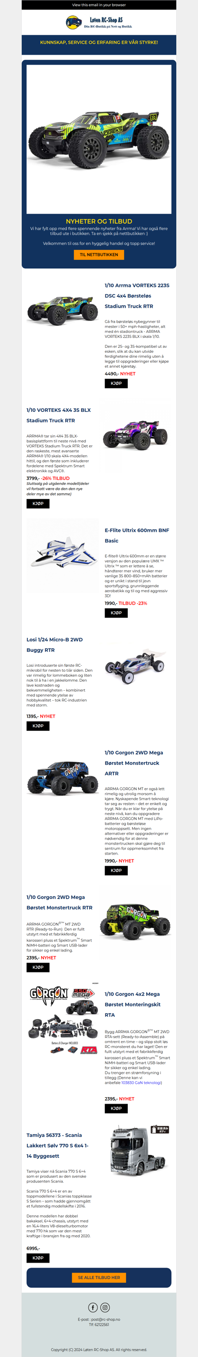 Tilbud og nyheter fra RC-shop 😃