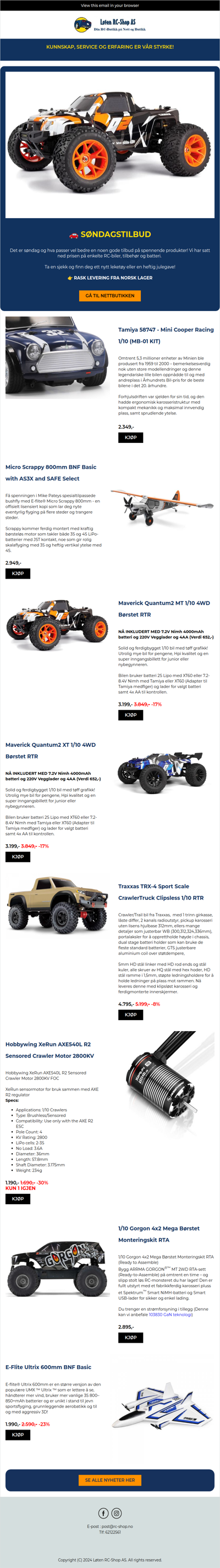 Søndagstilbud på en rekke modeller og tilbehør 🤩