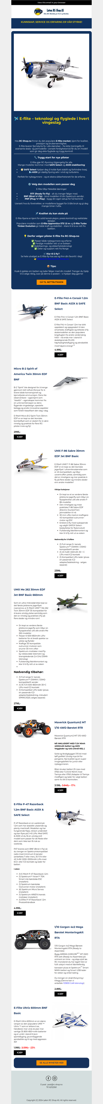 ✈️ Oppdag E-flite – fremtidens RC-fly for alle nivåer