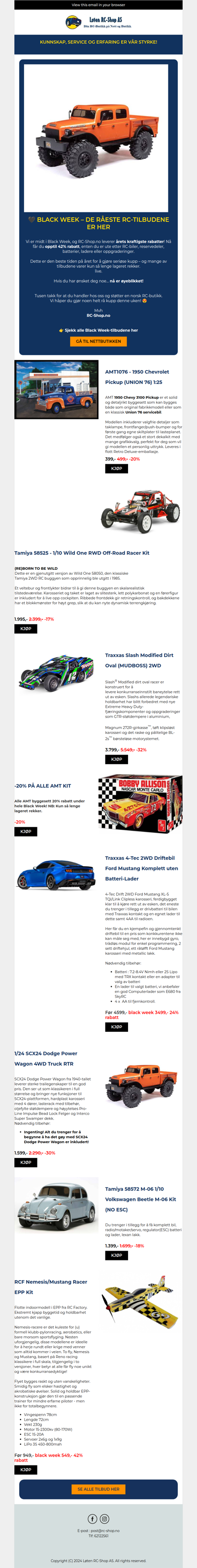 Midtveis i Black Week: Kupp RC-utstyr til ekstrempris!