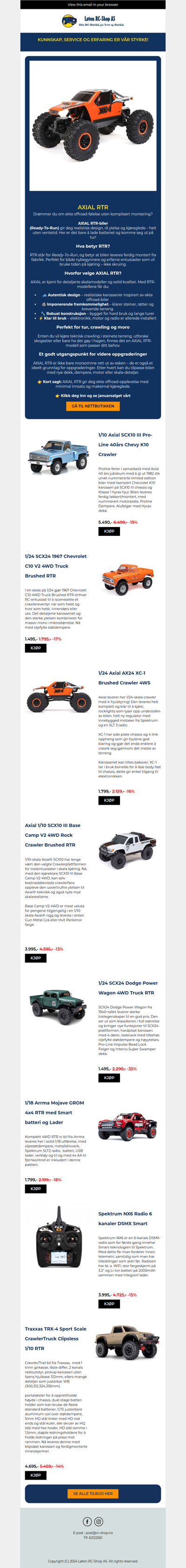 Januartilbud på AXIAL RTR – Klar rett ut av esken