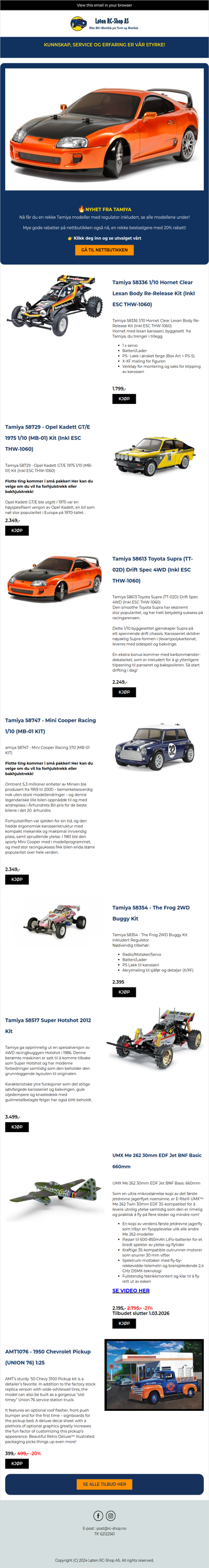 Nå kommer en rekke Tamiya modeller med regulator 😀