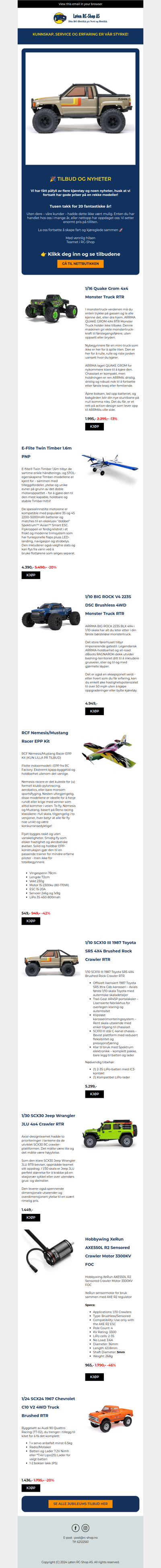 Sjekk ut RC-shop.no for de beste rc-produktene 😃