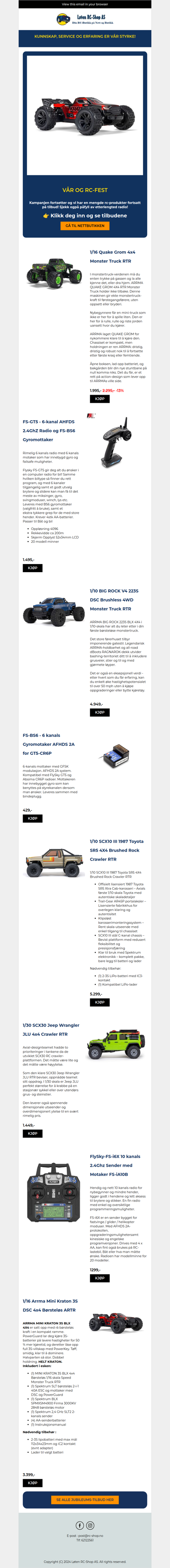 Hva med noe nytt rc-utstyr eller kjøretøy? 😃